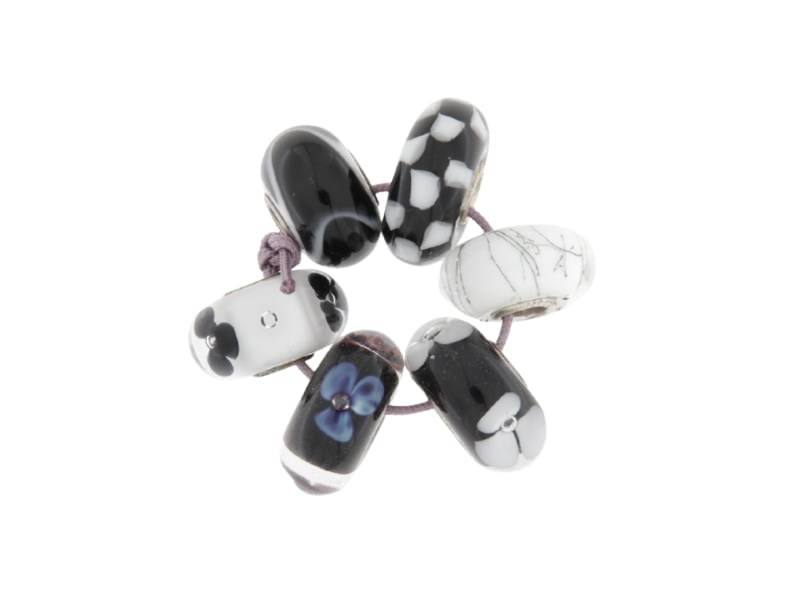 SET 6 BEADS TONI BIANCO E NERO TROLLBEADS 3